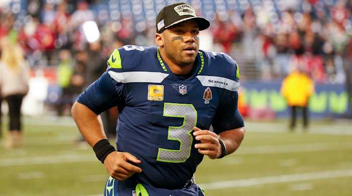 Nov 21, 2021; Seattle, Washington, USA; Seattle Seahawks quarterback Russell Wilson (3) jogs to the locker room following a 23-13 loss against the Arizona Cardinals at Lumen Field.